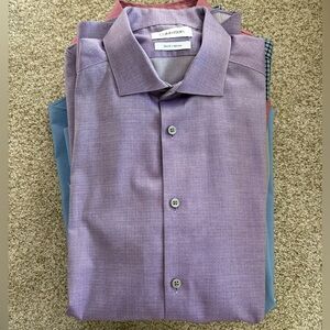 Calvin Klein Men’s Slim Fit Non Iron Dress Shirt 15.5 34/35 (Medium)